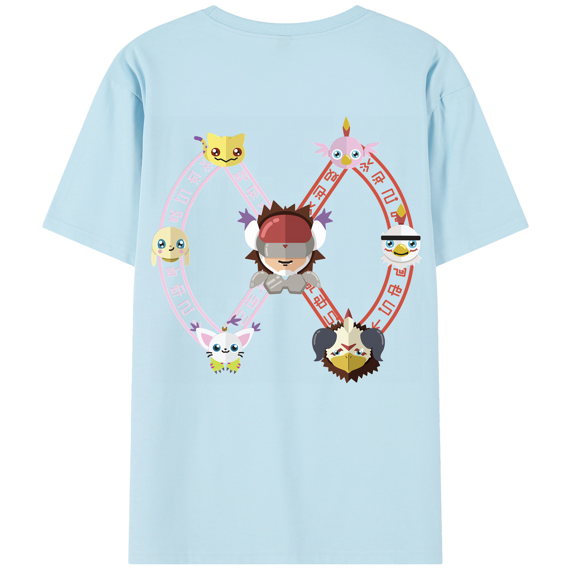 （画像用） Digimon デジタルモンスター/デジモン 綿100％半袖Tシャツ（背面プリント）